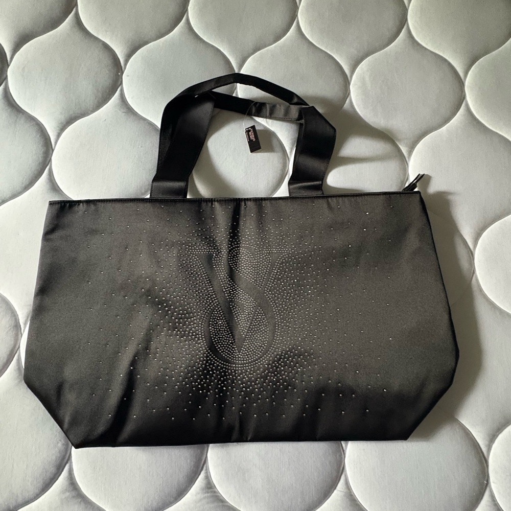 Victoria's Secret Black Structured Tote Bag